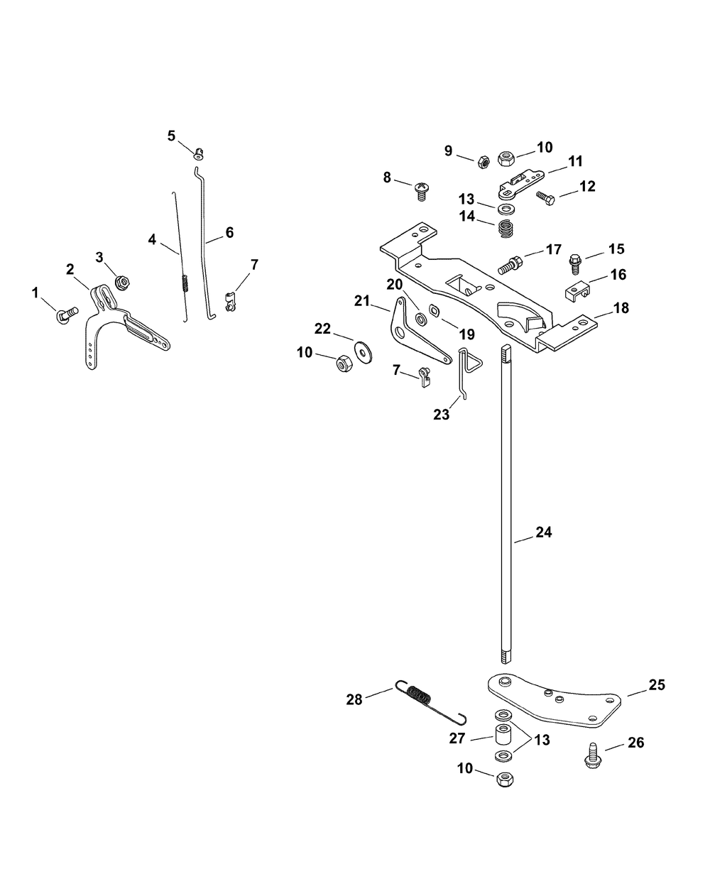 Cv20s-65610 Engine Controls Diagram and Parts List for ENFORCER44 53AH3AGF050-20HP Cub Cadet Lawn Tractor